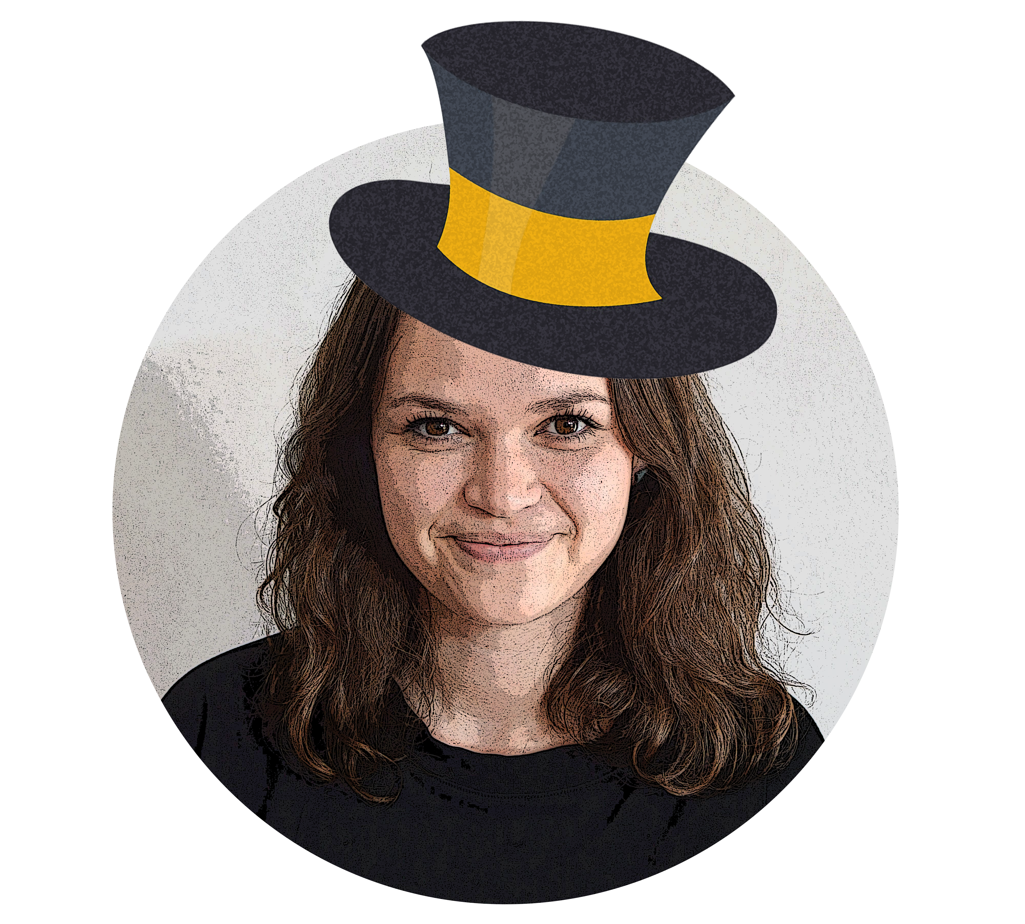 Marina with a magic hat.